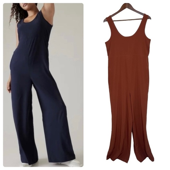 Athleta Pants - NWOT Athleta Women’s Passenger M/T Wide Leg Rust Jumpsuit